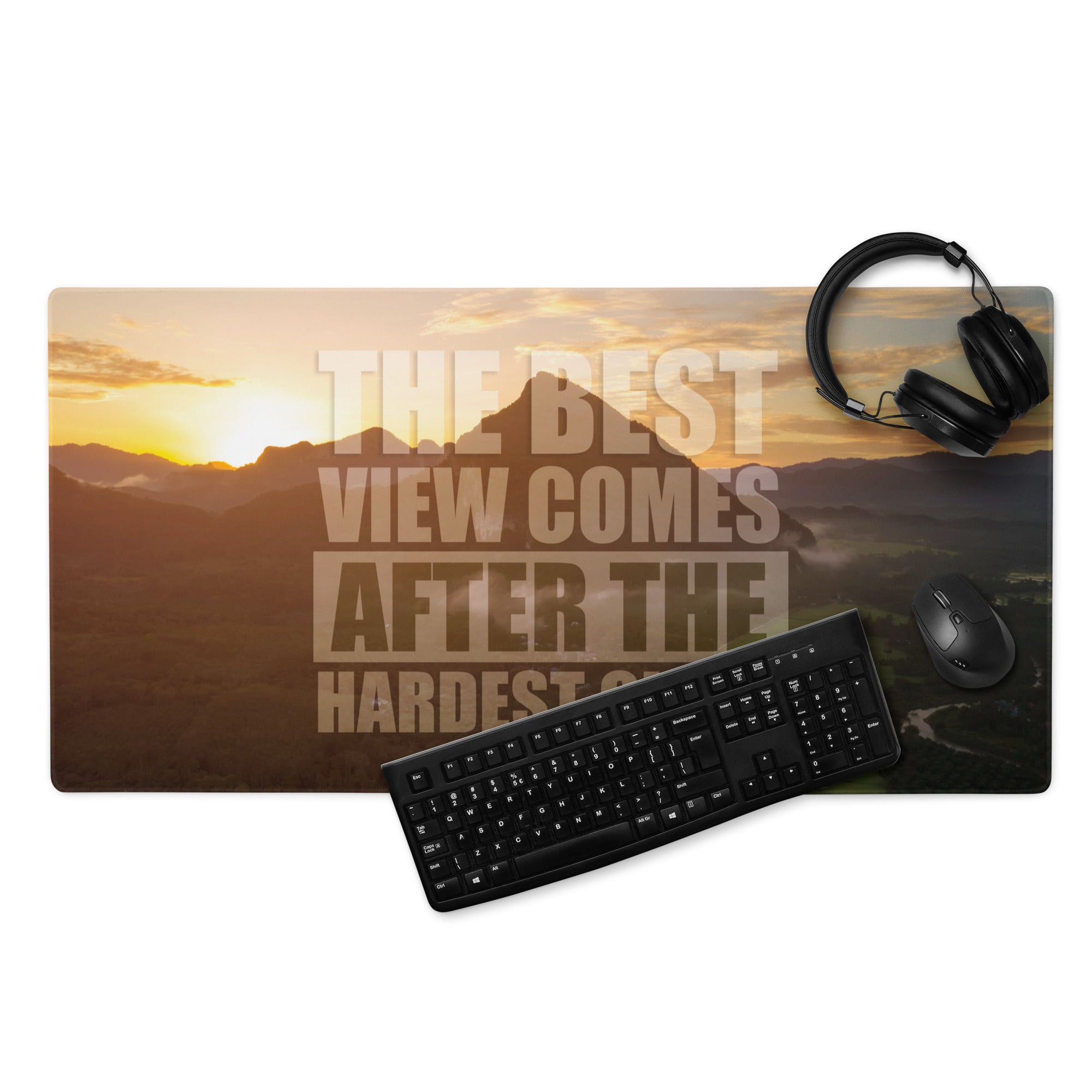 Motivational Quote Mouse Pad Sunset Gold Orange Tones For Desk Office Modern Studio Uplifting Mood Printed