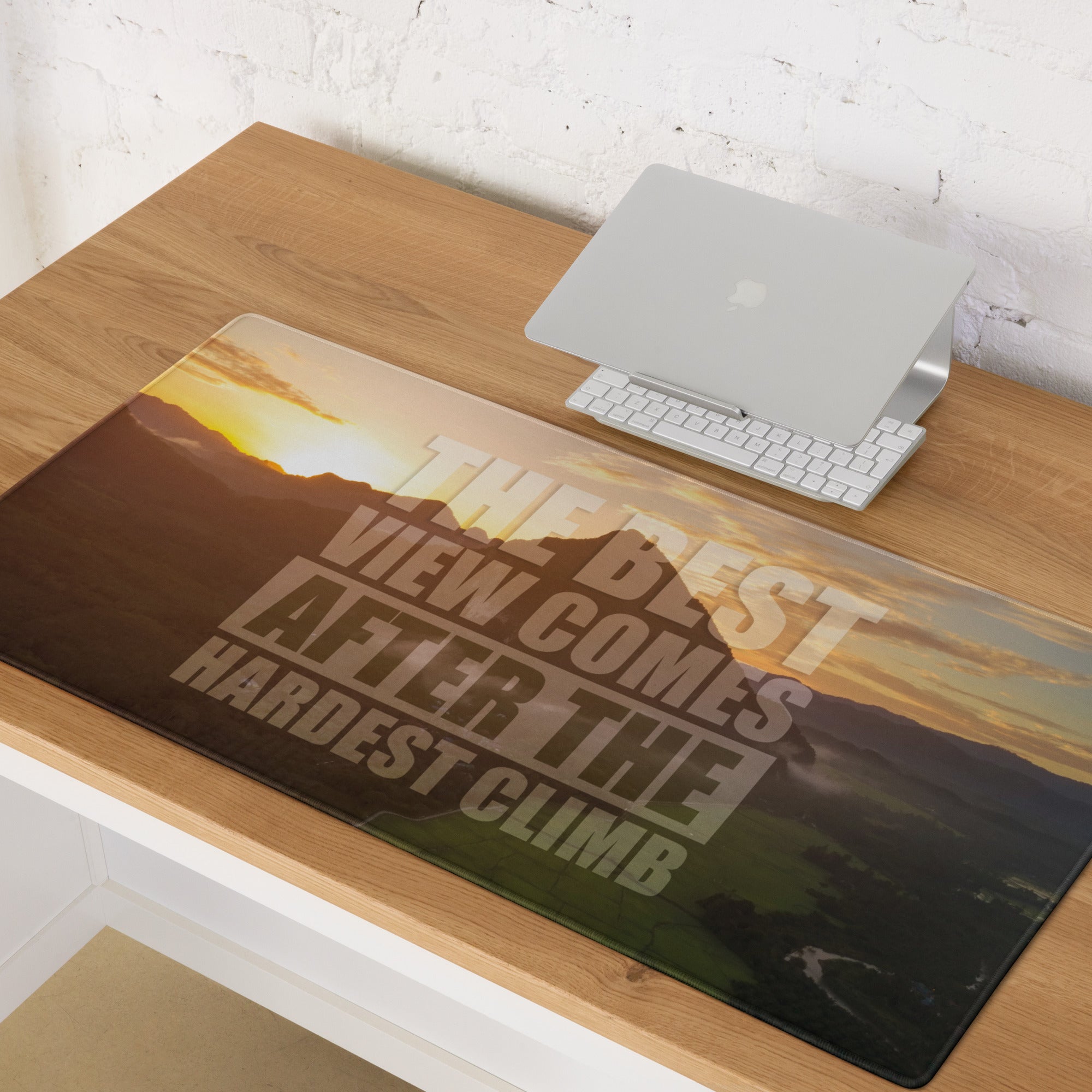 Motivational Quote Mouse Pad Sunset Gold Orange Tones For Desk Office Modern Studio Uplifting Mood Printed