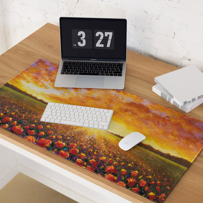 Autumn Sunset Landscape Mouse Pad - Landscape Mouse Pad Orange Yellow Purple Desk Setup Impressionist