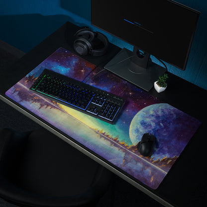 Cosmic Nightscape Mouse Pad - Space Mouse Pad Purple Blue For Gaming Dreamy Mood Cosmic Decor Digital Painting