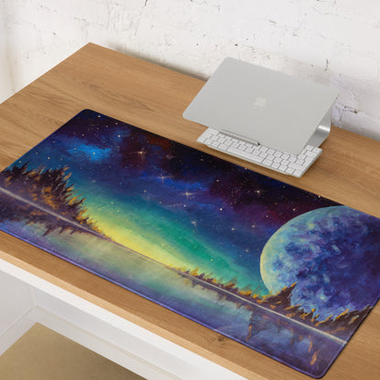 Cosmic Nightscape Mouse Pad - Space Mouse Pad Purple Blue For Gaming Dreamy Mood Cosmic Decor Digital Painting