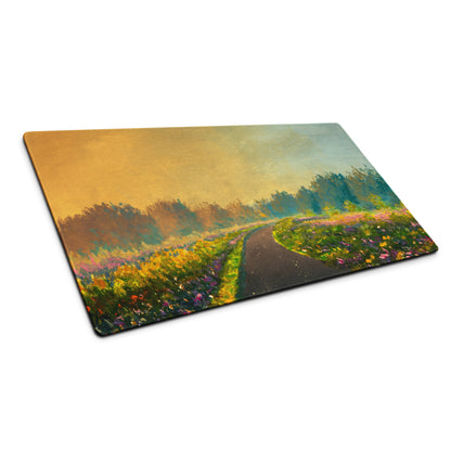 Golden Sunset Landscape Desk Pad - Landscape Desk Pad Golden Sunset Impressionist Warm Mood Modern Office Decor Acrylic