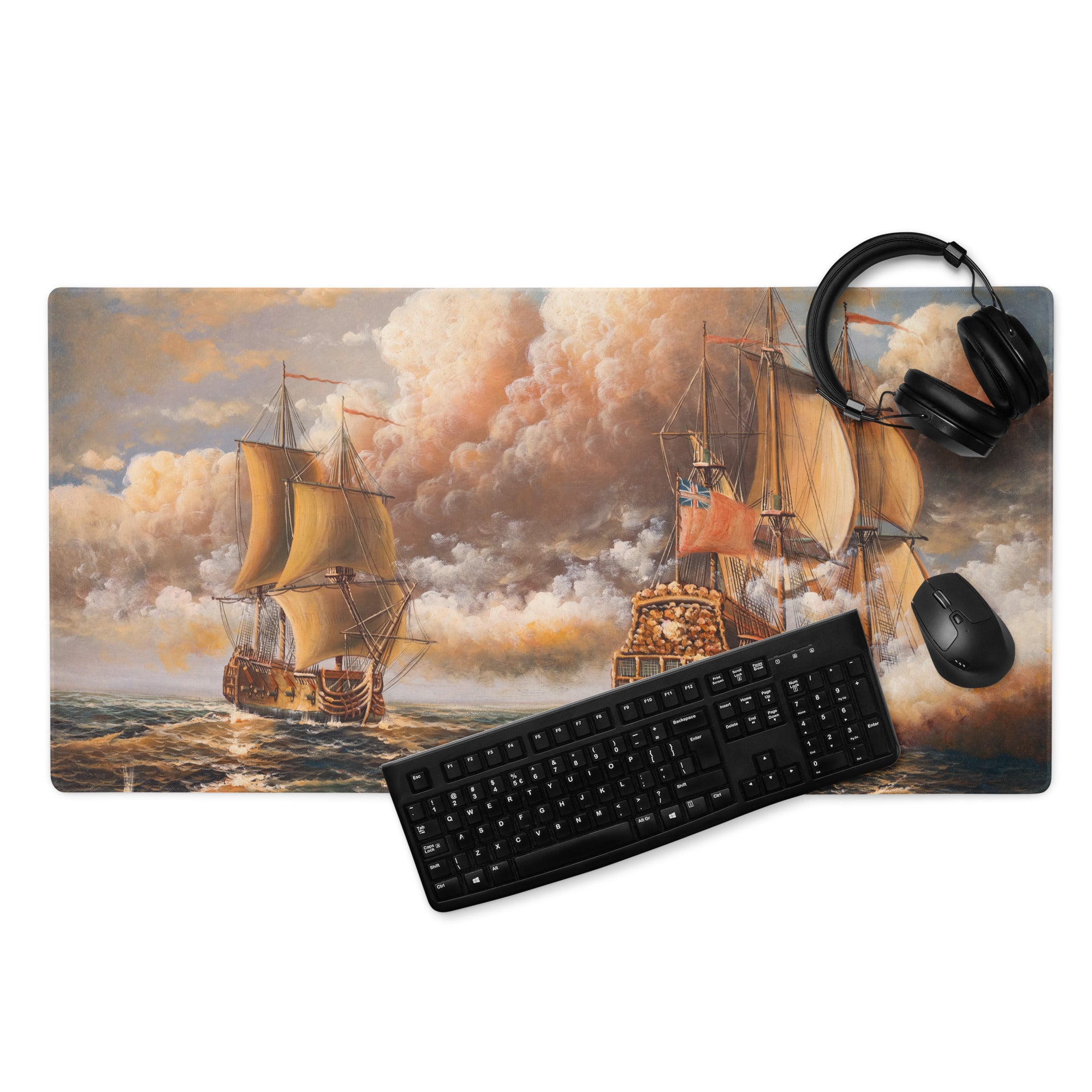 Vintage Maritime Sailing Ship Mouse Pad - Sailing Ships Nautical Desk Pad Vintage Maritime Oil Painting