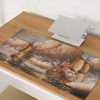 Vintage Maritime Sailing Ship Mouse Pad - Sailing Ships Nautical Desk Pad Vintage Maritime Oil Painting