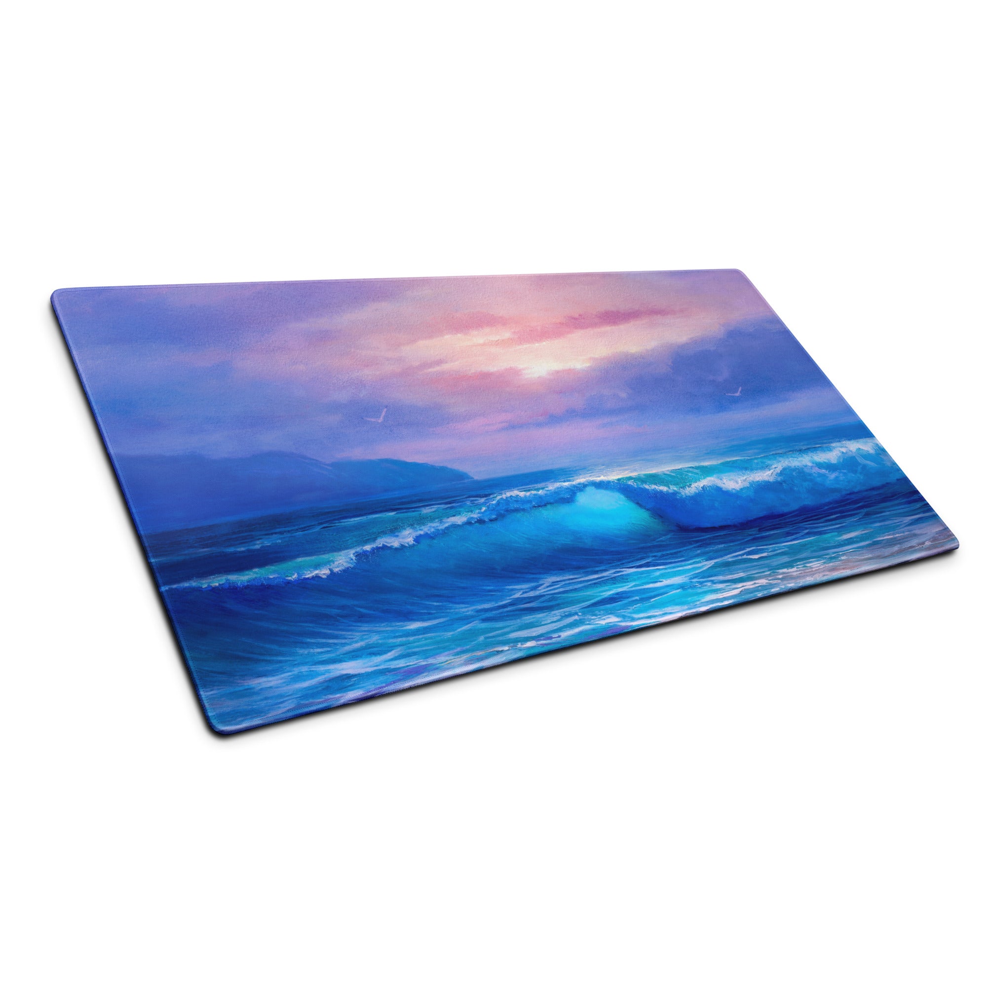 Coastal Sunset Ocean Mouse Pad - Mouse Pad Blue Purple Sunset Gaming Desk Modern Calm Minimalist Ocean Artwork