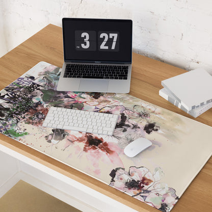 Floral Watercolor Desk Pad Pastel Tones - Floral Desk Pad Pastel Tones For Home Office Modern Calming Mood Watercolor
