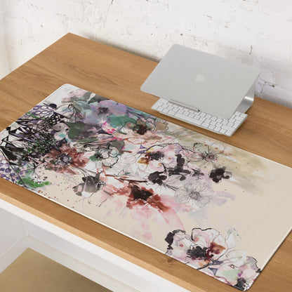 Floral Watercolor Desk Pad Pastel Tones - Floral Desk Pad Pastel Tones For Home Office Modern Calming Mood Watercolor