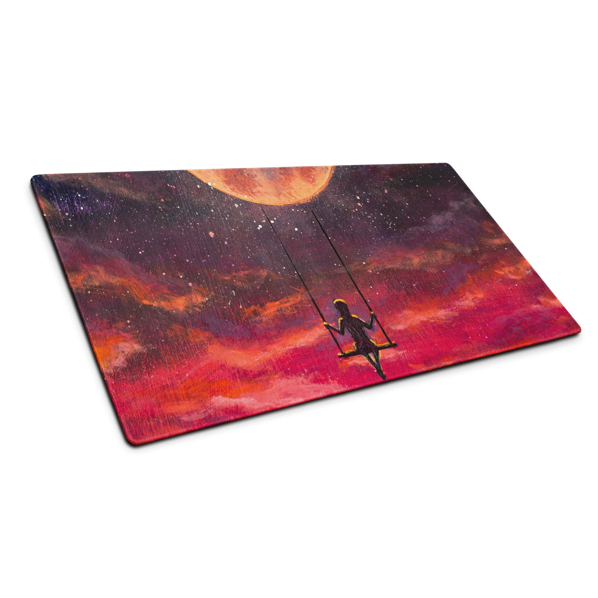 Cosmic Sunset Galaxy Pad - Space Galaxy Mouse Pad Purple Pink Orange Gaming Desk Dreamy Celestial Mood Modern Decor Print