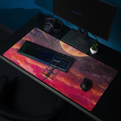 Cosmic Sunset Galaxy Pad - Space Galaxy Mouse Pad Purple Pink Orange Gaming Desk Dreamy Celestial Mood Modern Decor Print