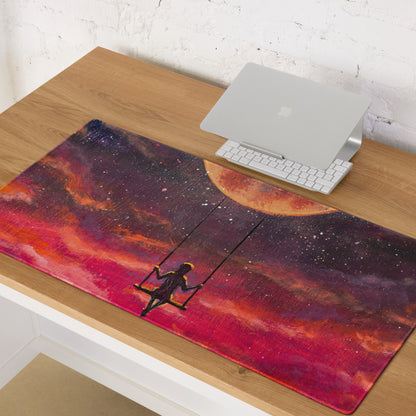 Cosmic Sunset Galaxy Pad - Space Galaxy Mouse Pad Purple Pink Orange Gaming Desk Dreamy Celestial Mood Modern Decor Print