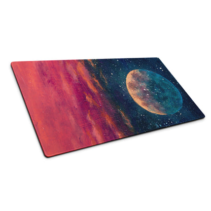 Cosmic Colorway Gaming Mouse Pad - Gaming Mouse Pad Red Blue Desk Cosmos Vibrant Space Themed Desk Mat Digital