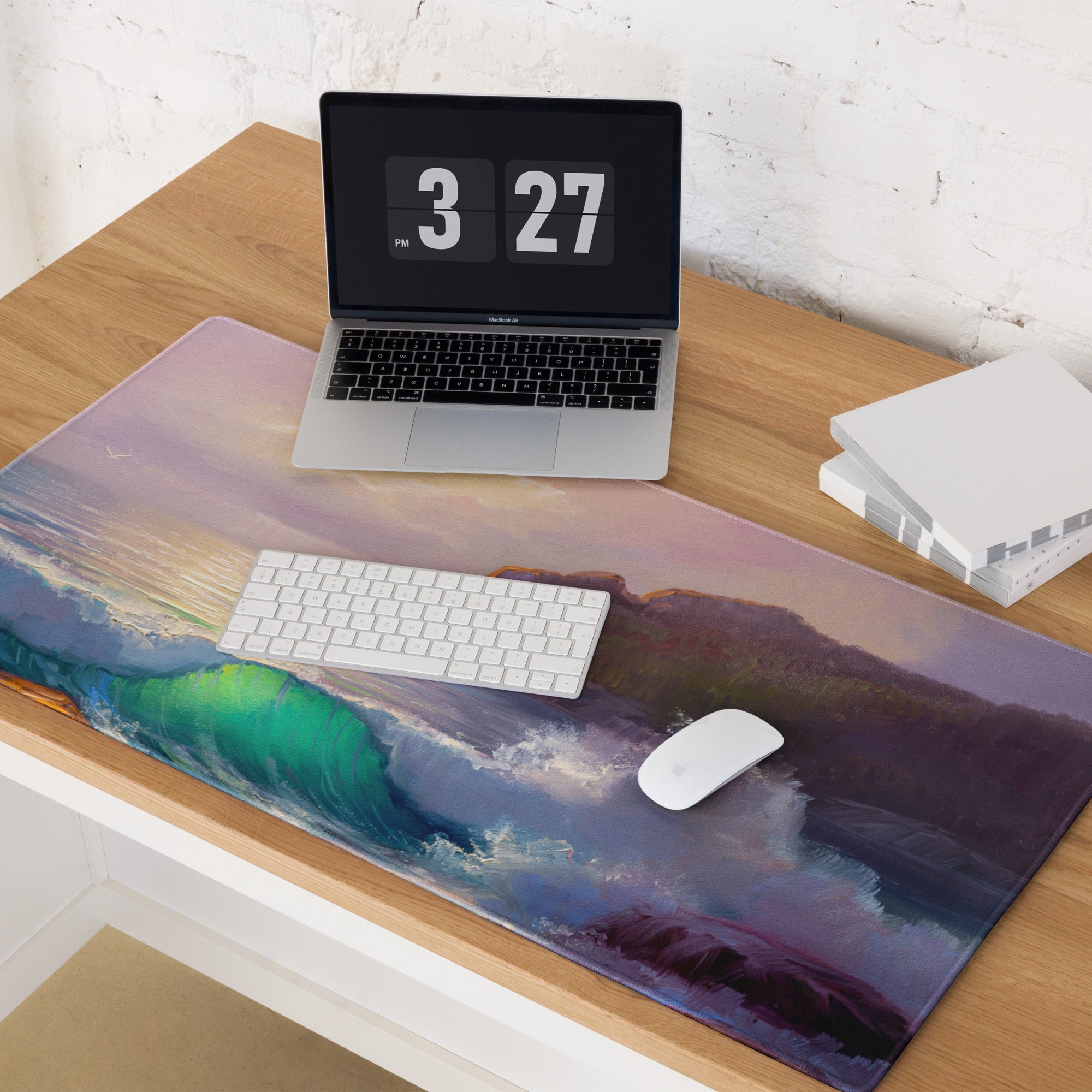 Sunset Cliff Ocean Mouse Pad - Mouse Pad Sunset Pink Purple For Desk Setup Impressionist Coastal Decor Serene Mood Large