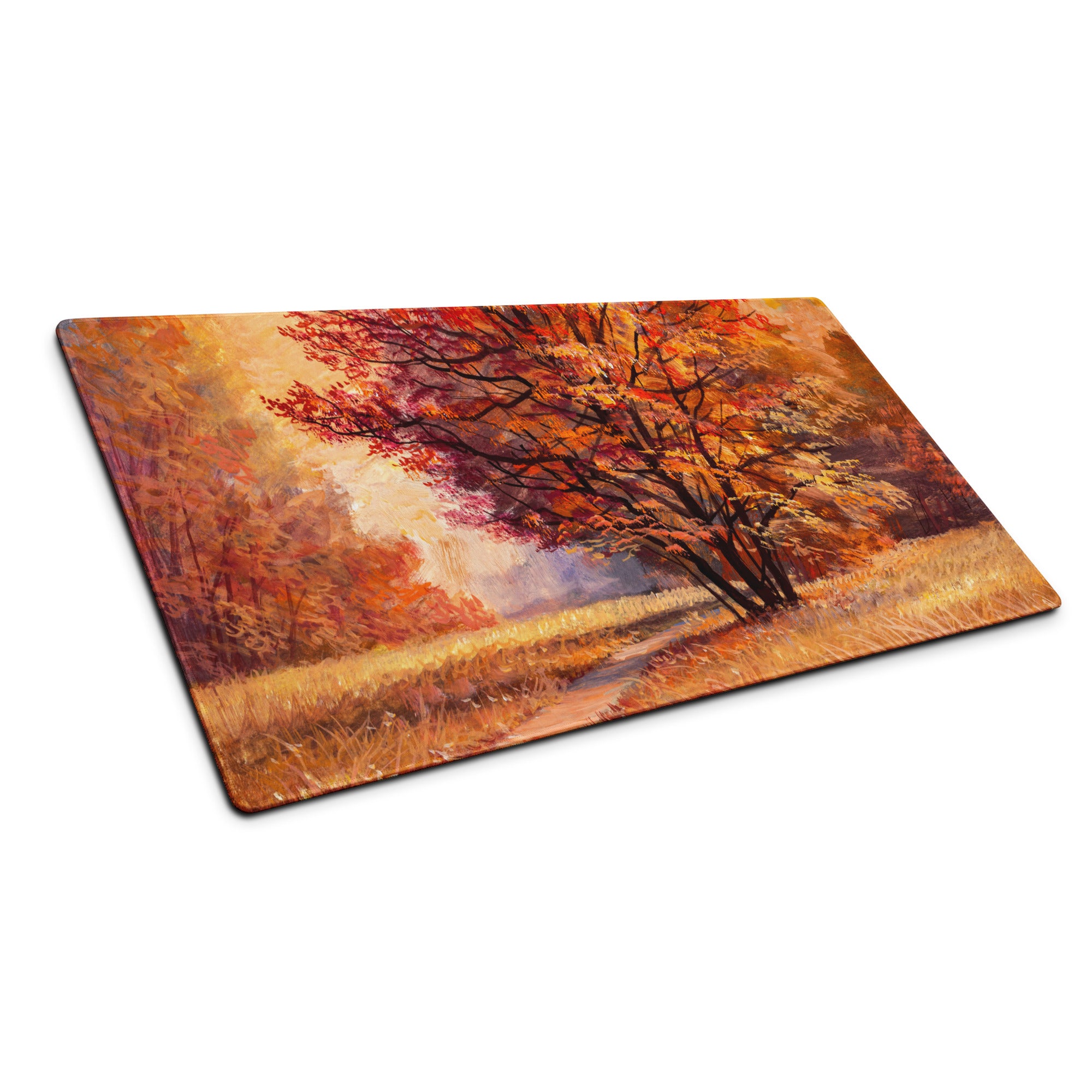 Autumn Forest Impressions Pad - Autumn Trees Orange Copper Desk Impressionist Warm Mood Rustic Modern Desk Accessory Oil