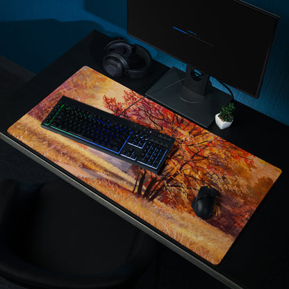 Autumn Forest Impressions Pad - Autumn Trees Orange Copper Desk Impressionist Warm Mood Rustic Modern Desk Accessory Oil