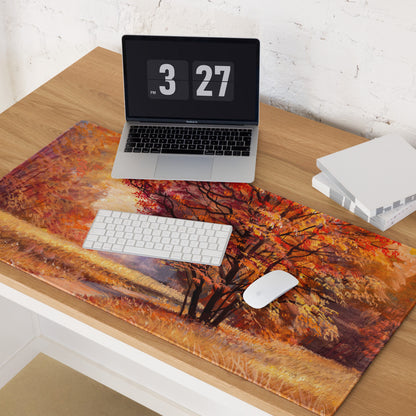 Autumn Forest Impressions Pad - Autumn Trees Orange Copper Desk Impressionist Warm Mood Rustic Modern Desk Accessory Oil