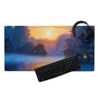 Sunset Vista Landscape Mouse Pad - Mouse Pad Sunset Orange Blue Purple Desk Gaming Landscape Impressionist