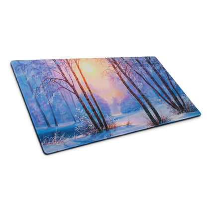 Aurora Forest Gaming Mouse Pad - Gaming Mouse Pad Blue Sunset Home Office Contemporary Art Calm Mood Minimalist Decor