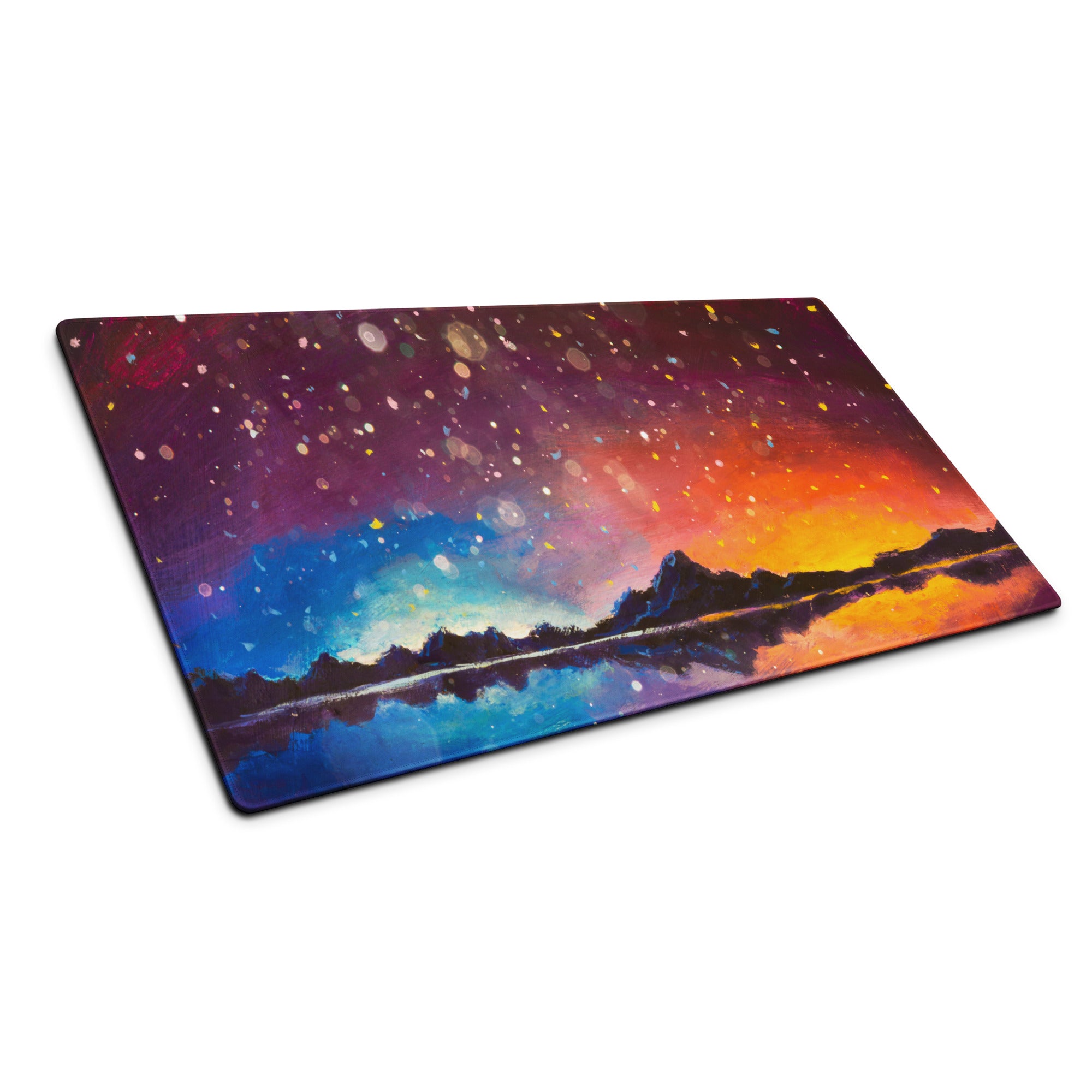Cosmic Sunset Gaming Mouse Pad - Mouse Pad Purple Blue Gradient For Gaming Desk Cosmic Abstract Vibrant Modern Non Slip