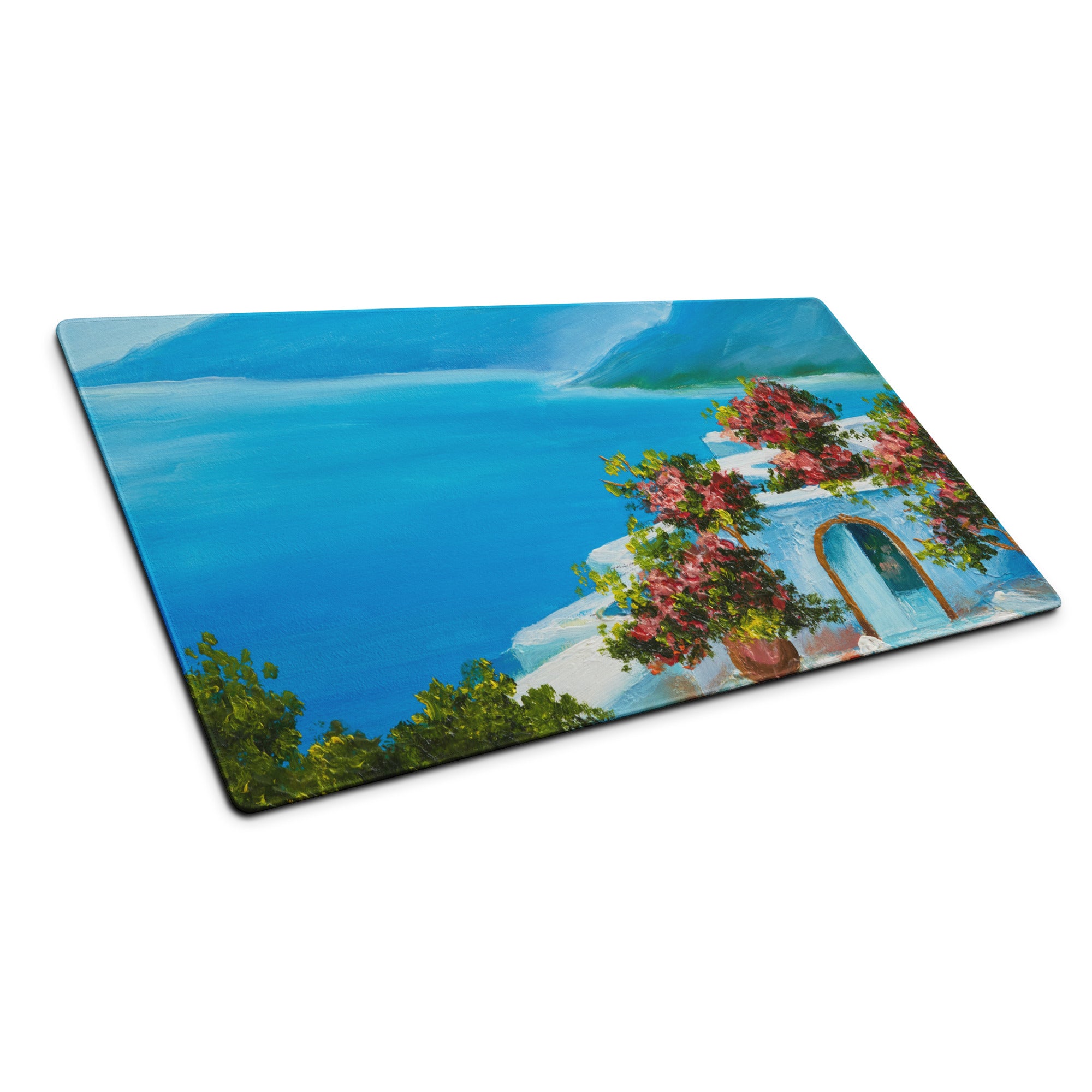 Azure Coastal Landscape Mouse Pad - Coastal Landscape Blue Ocean Office Decor Calm Mood Ocean Decor Gaming Desk Mat
