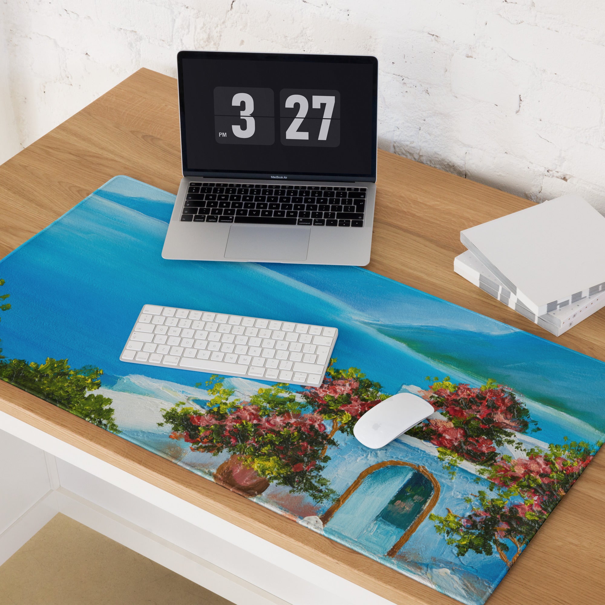 Azure Coastal Landscape Mouse Pad - Coastal Landscape Blue Ocean Office Decor Calm Mood Ocean Decor Gaming Desk Mat