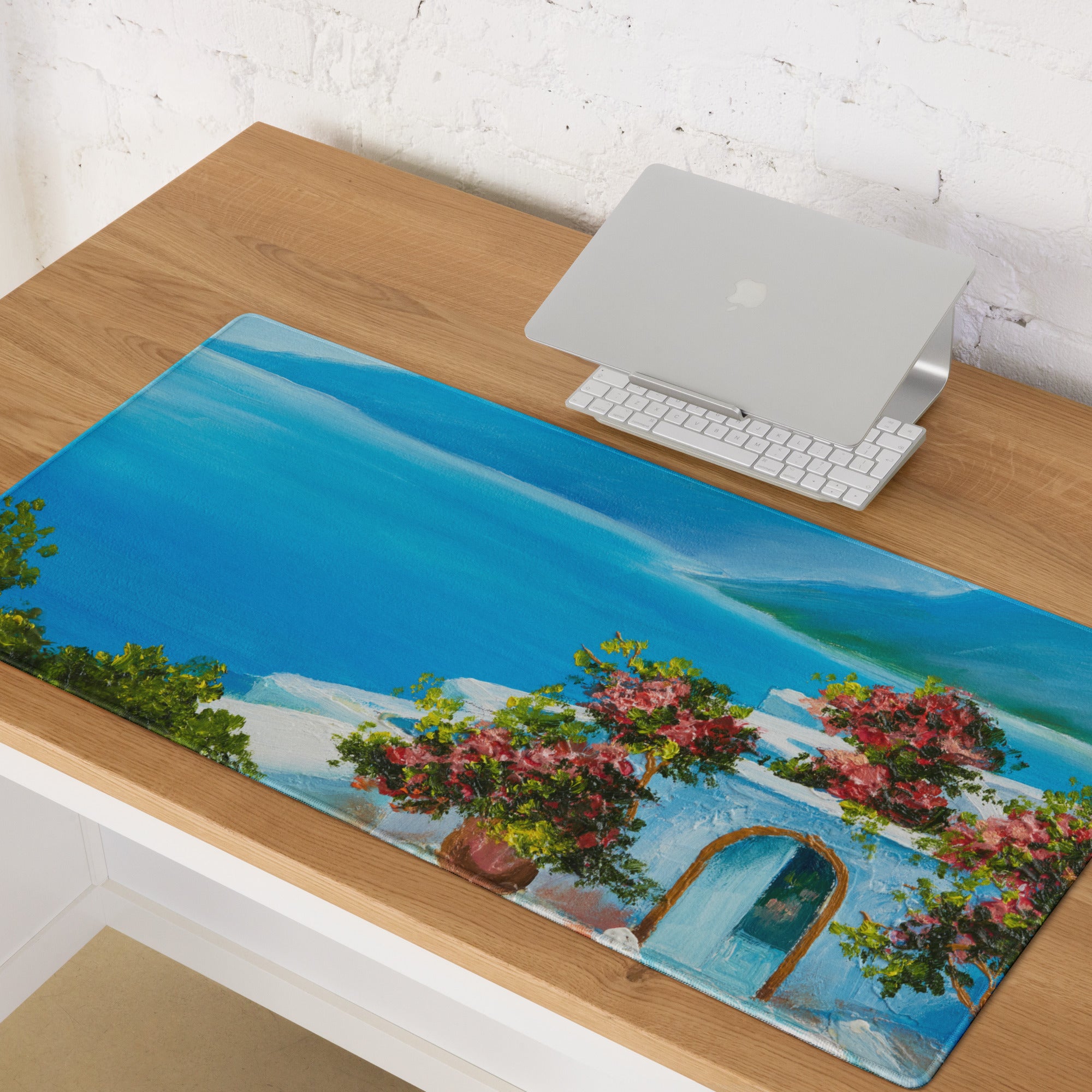 Azure Coastal Landscape Mouse Pad - Coastal Landscape Blue Ocean Office Decor Calm Mood Ocean Decor Gaming Desk Mat