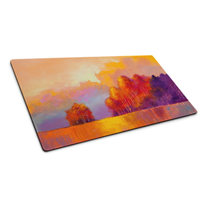 Autumn Sunset Landscape Mouse Pad - Landscape Orange Purple Yellow Desk Impressionist Warm Mood Gaming Mouse Pad