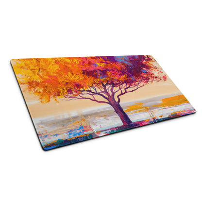 Vibrant Tree Desktop Pad - Tree Colorful Purple Desktop Impressionist Vibrant Mood Modern Decor Gaming Desk Print