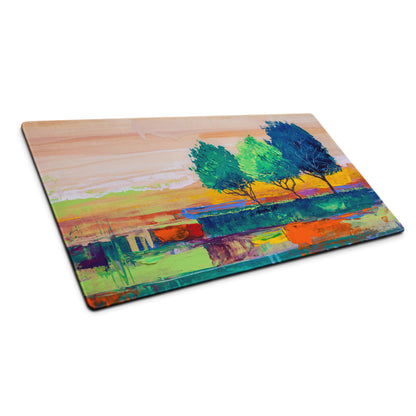 Vivid Landscape Abstract Mouse Pad - Landscape Multicolor Mouse Pad Abstract Impressionist Bold Mood Modern Decor Acrylic