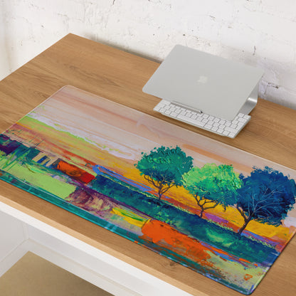 Vivid Landscape Abstract Mouse Pad - Landscape Multicolor Mouse Pad Abstract Impressionist Bold Mood Modern Decor Acrylic