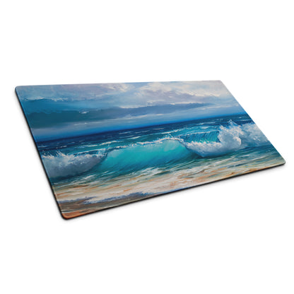Oceanic Sky Seascape Mouse Pad - Seascape Ocean Blues Desk Pad Coastal Calm Mood Coastal Decor Gaming Pad Digital Print