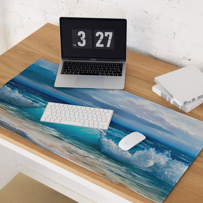 Oceanic Sky Seascape Mouse Pad - Seascape Ocean Blues Desk Pad Coastal Calm Mood Coastal Decor Gaming Pad Digital Print