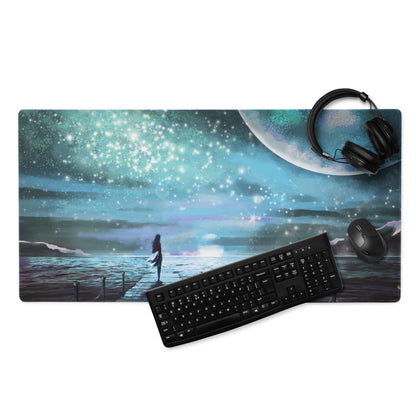 Nebula Night Gaming Mouse Pad - Gaming Mouse Pad Blue Teal Desk Dreamy Mood Modern Decor Non Slip Digital