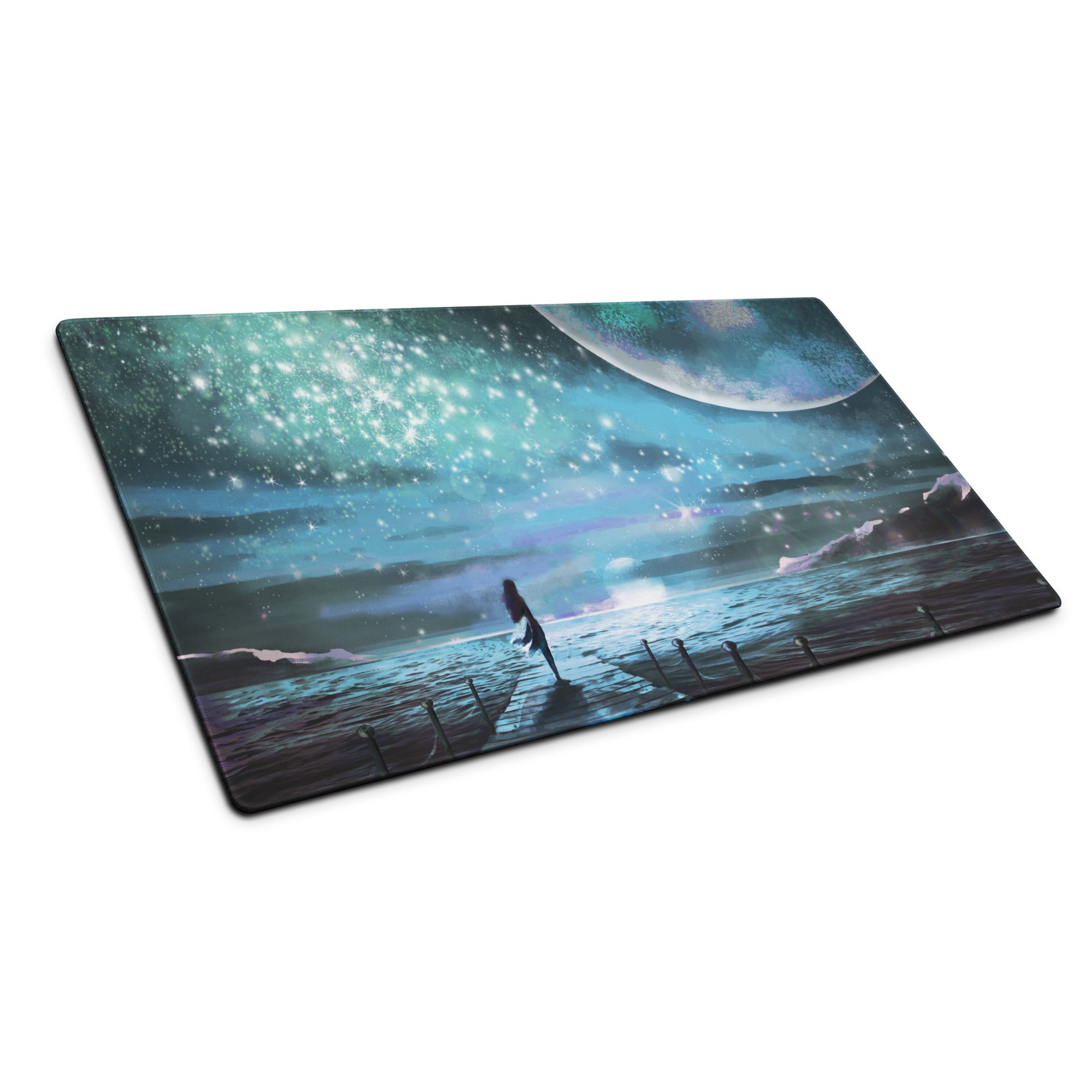 Nebula Night Gaming Mouse Pad - Gaming Mouse Pad Blue Teal Desk Dreamy Mood Modern Decor Non Slip Digital
