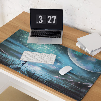 Nebula Night Gaming Mouse Pad - Gaming Mouse Pad Blue Teal Desk Dreamy Mood Modern Decor Non Slip Digital
