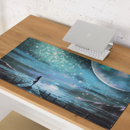Nebula Night Gaming Mouse Pad - Gaming Mouse Pad Blue Teal Desk Dreamy Mood Modern Decor Non Slip Digital