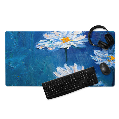 Blue Floral Abstract Mouse Pad - Mouse Pad Blue Floral Abstract For Gaming Desk Calm Mood Minimalist Decor For Gamers