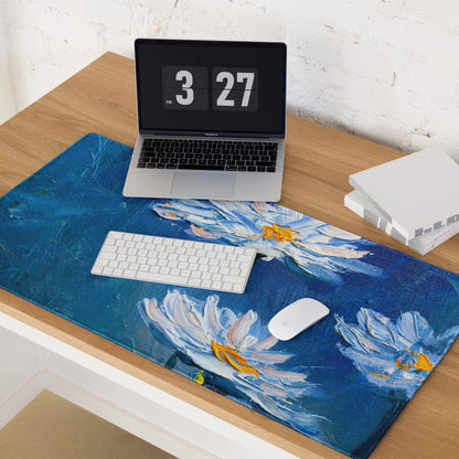 Blue Floral Abstract Mouse Pad - Mouse Pad Blue Floral Abstract For Gaming Desk Calm Mood Minimalist Decor For Gamers