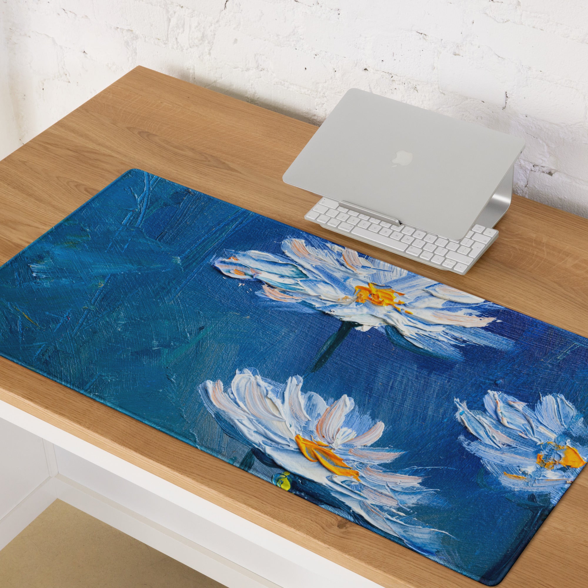 Blue Floral Abstract Mouse Pad - Mouse Pad Blue Floral Abstract For Gaming Desk Calm Mood Minimalist Decor For Gamers