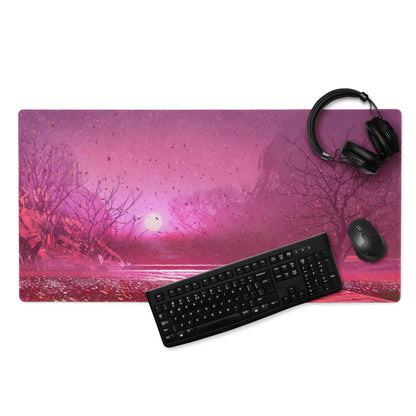 Purple Sunset Forest Mouse Pad - Mouse Pad Purple Pink Gradient Desktop Setup Modern Landscape Calm Mood Minimalist Decor Office Accessory Digital Art