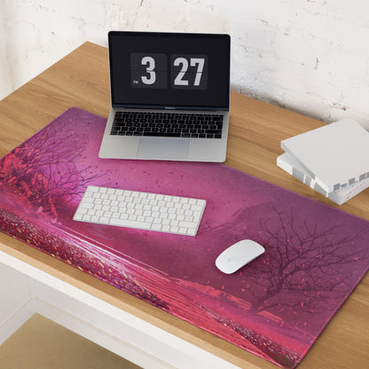 Purple Sunset Forest Mouse Pad - Mouse Pad Purple Pink Gradient Desktop Setup Modern Landscape Calm Mood Minimalist Decor Office Accessory Digital Art