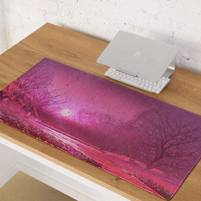 Purple Sunset Forest Mouse Pad - Mouse Pad Purple Pink Gradient Desktop Setup Modern Landscape Calm Mood Minimalist Decor Office Accessory Digital Art