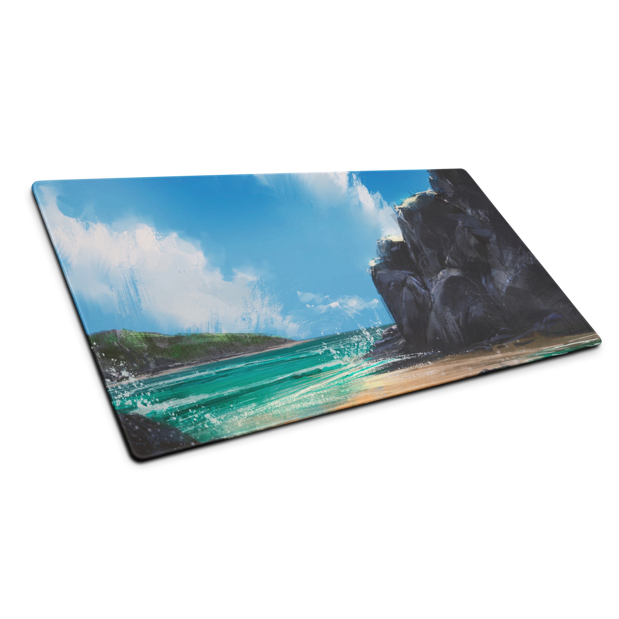 Coastal Sky Seascape Gaming Mouse Pad - Seascape Mouse Pad Blue Turquoise Desk Setup Calm Mood Non Slip