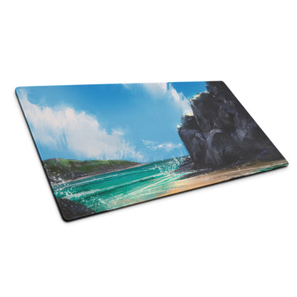 Coastal Sky Seascape Gaming Mouse Pad - Seascape Mouse Pad Blue Turquoise Desk Setup Calm Mood Non Slip