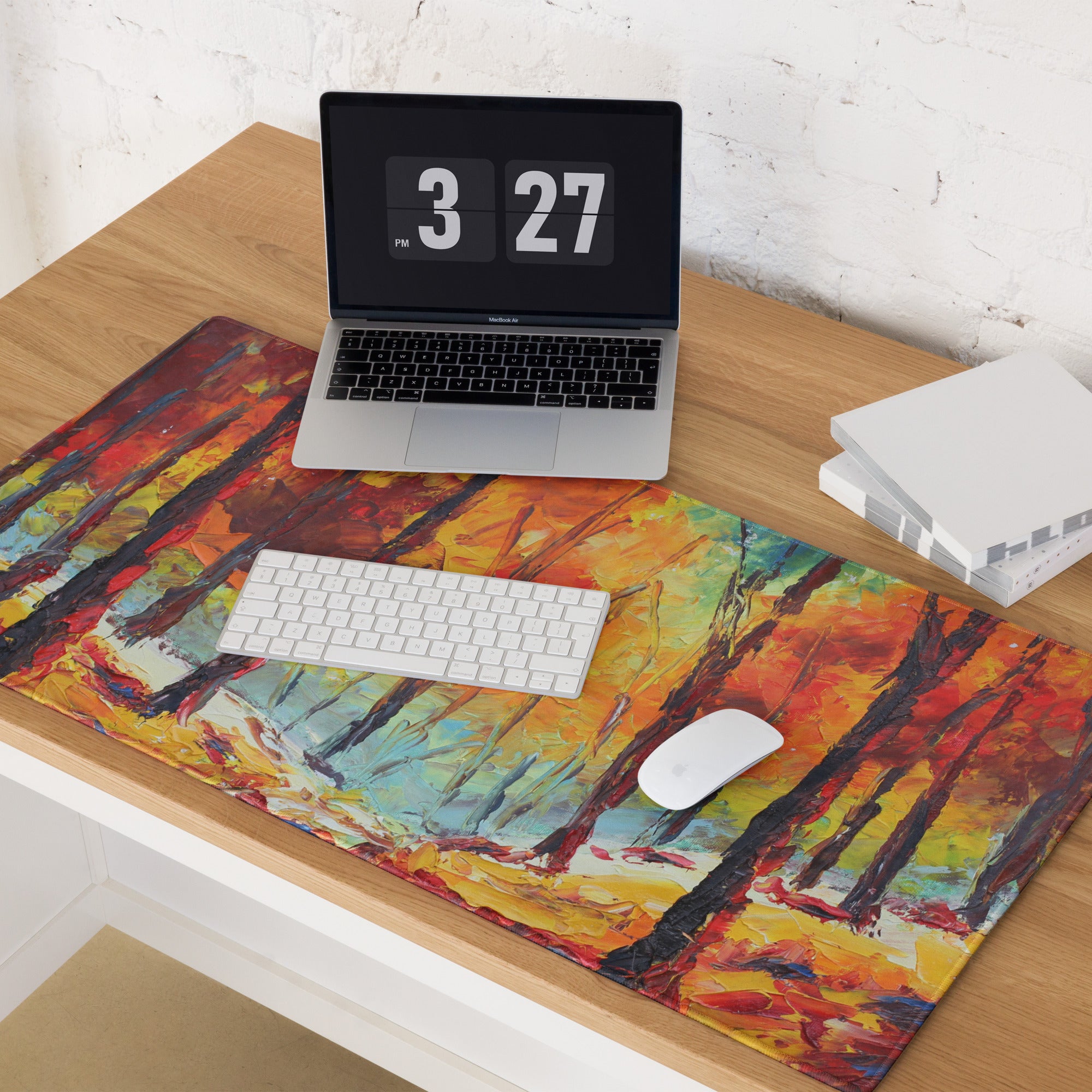 Vibrant Autumn Forest Gaming Pad - Gaming Mouse Pad Multicolor Autumn Palette Home Office Artistic Energetic Mood Modern