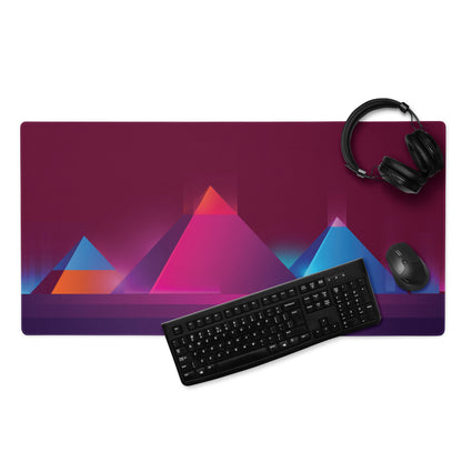 Vibrant Geometric Gaming Mouse Pad - Gaming Mouse Pad Purple Magenta Blue Geometric Desk Energetic Esports Digital Art