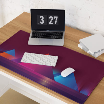 Vibrant Geometric Gaming Mouse Pad - Gaming Mouse Pad Purple Magenta Blue Geometric Desk Energetic Esports Digital Art