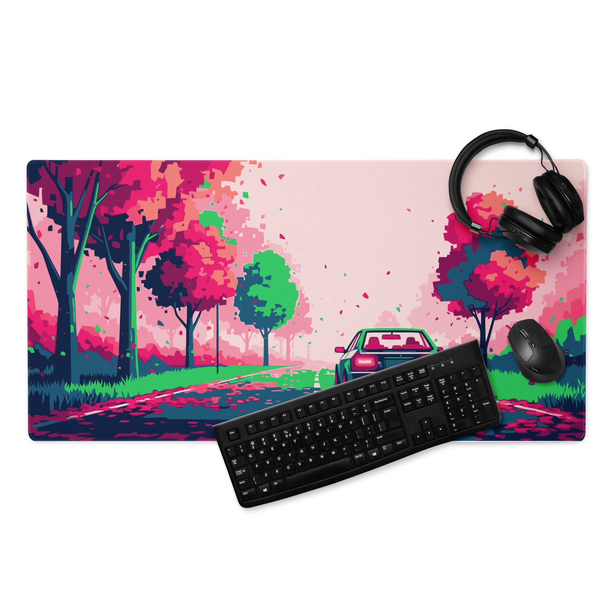 Vivid Pink Forest Gaming Mouse Pad - Pink Forest Desktop Mouse Pad Modern Art Vibrant Mood Contemporary Decor Desk Mat
