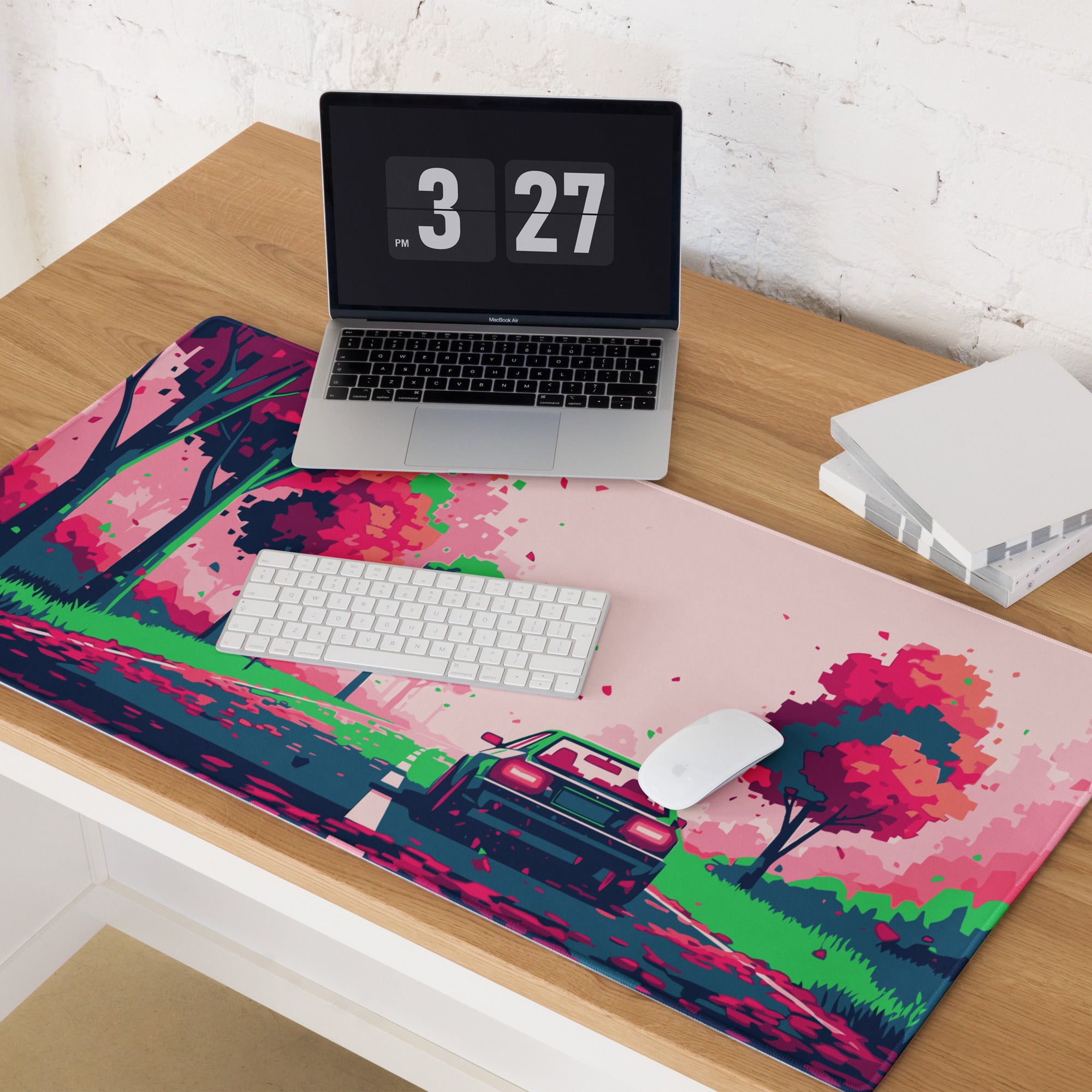 Vivid Pink Forest Gaming Mouse Pad - Pink Forest Desktop Mouse Pad Modern Art Vibrant Mood Contemporary Decor Desk Mat