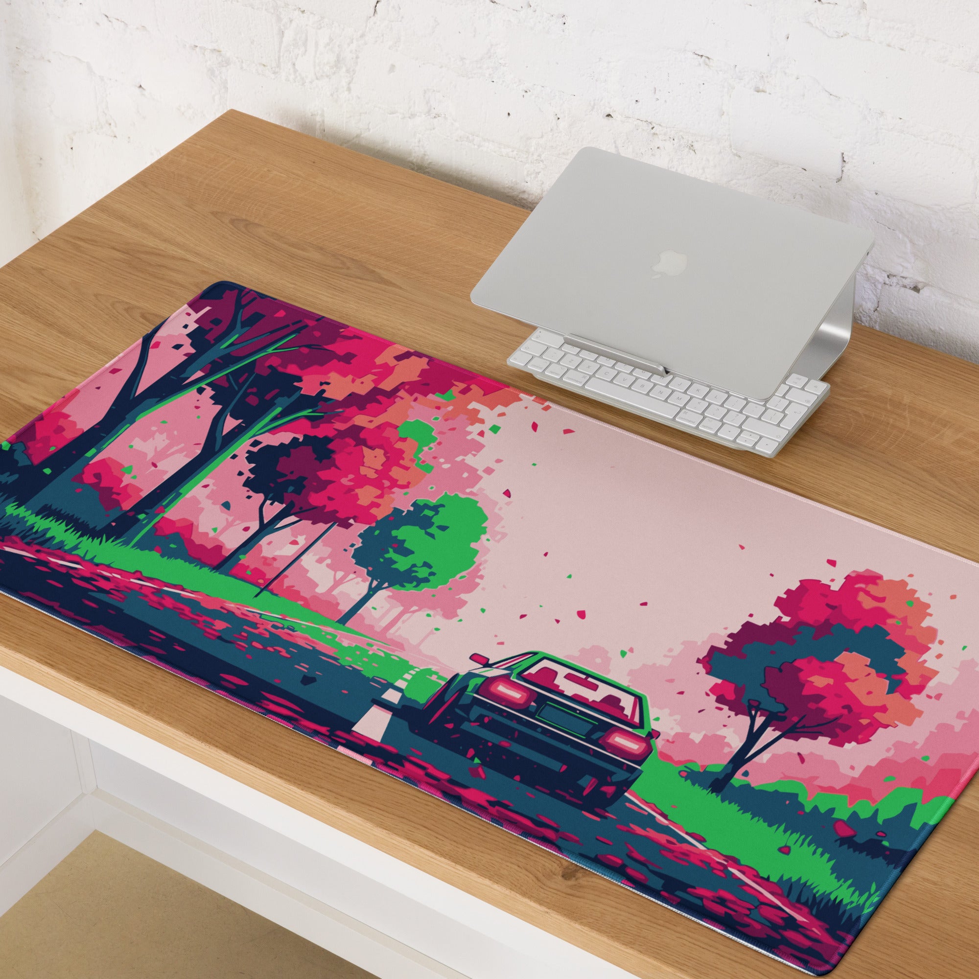 Vivid Pink Forest Gaming Mouse Pad - Pink Forest Desktop Mouse Pad Modern Art Vibrant Mood Contemporary Decor Desk Mat