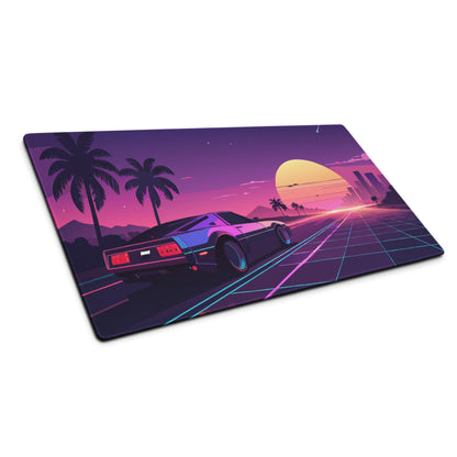 Neon Sunset Gaming Mouse Pad - Gaming Mouse Pad Purple Pink Neon Sunset Desk Mood Vibrant Retro Futurism